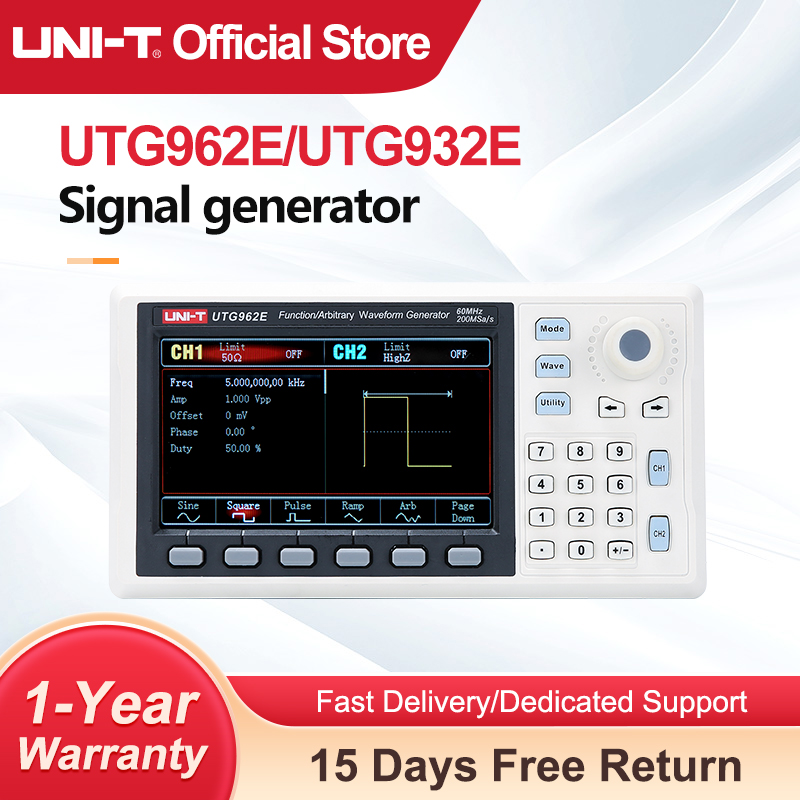 Dual Channel Arbitrary Waveform Function Generator 60Mhz - UNI-T UTG932E UTG962E Function Arbitrary Waveform