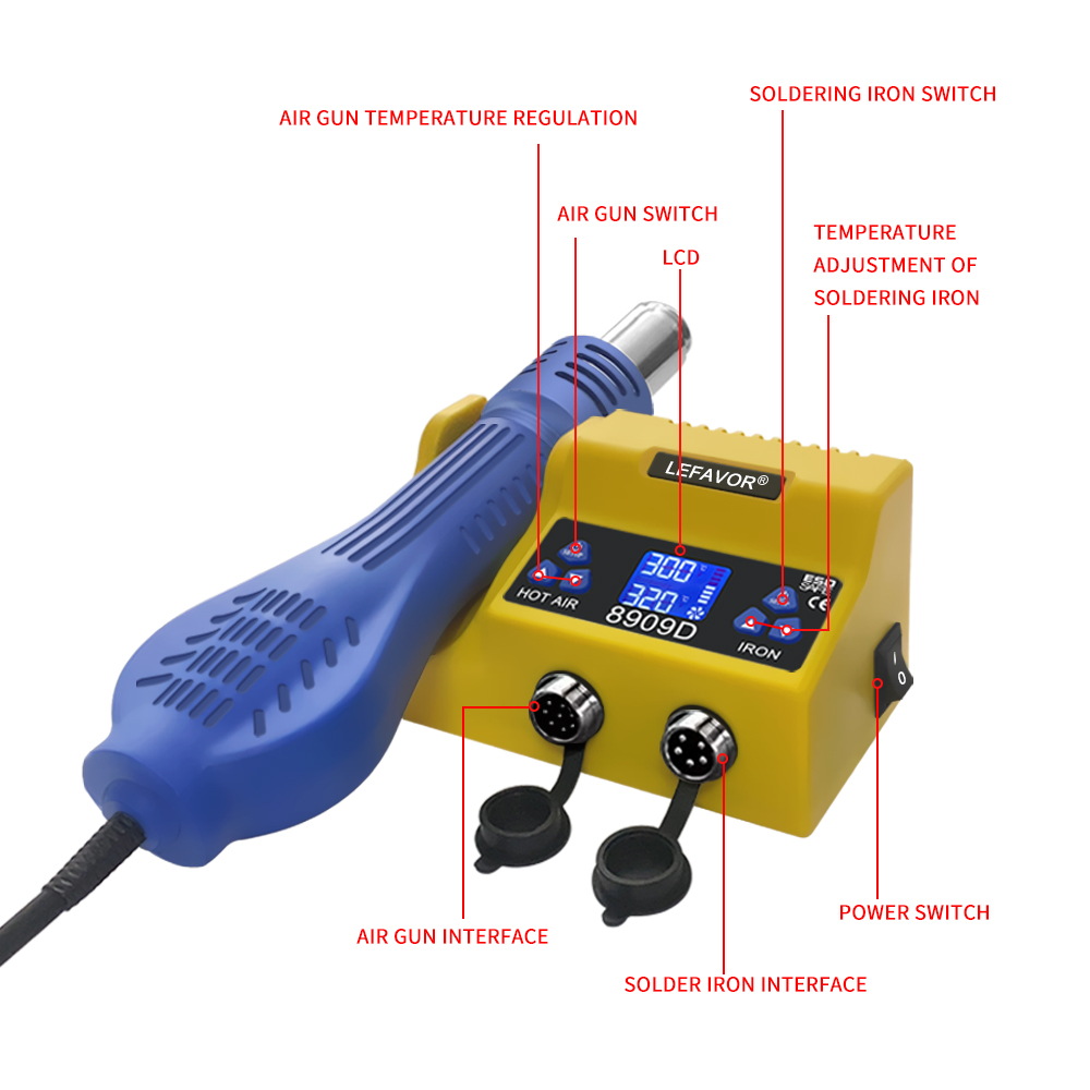 2 In 1 Digital Soldering Stati - Smd Rework Station Hot Air Soldering 2 In 1 ulasan dan harga
